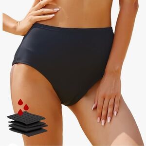 Feitycom Women’s Period Proof Menstrual Swim Bikini Bottoms, Size XXS, NWT